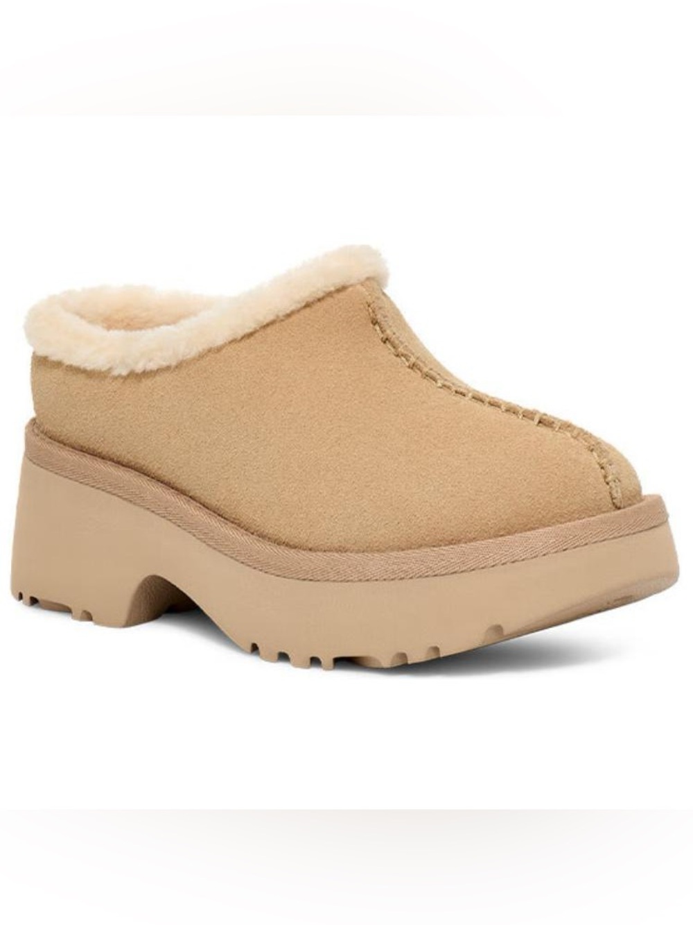 UGG New Women’s Tan Shearling-Lined Slip-On Clog size 12